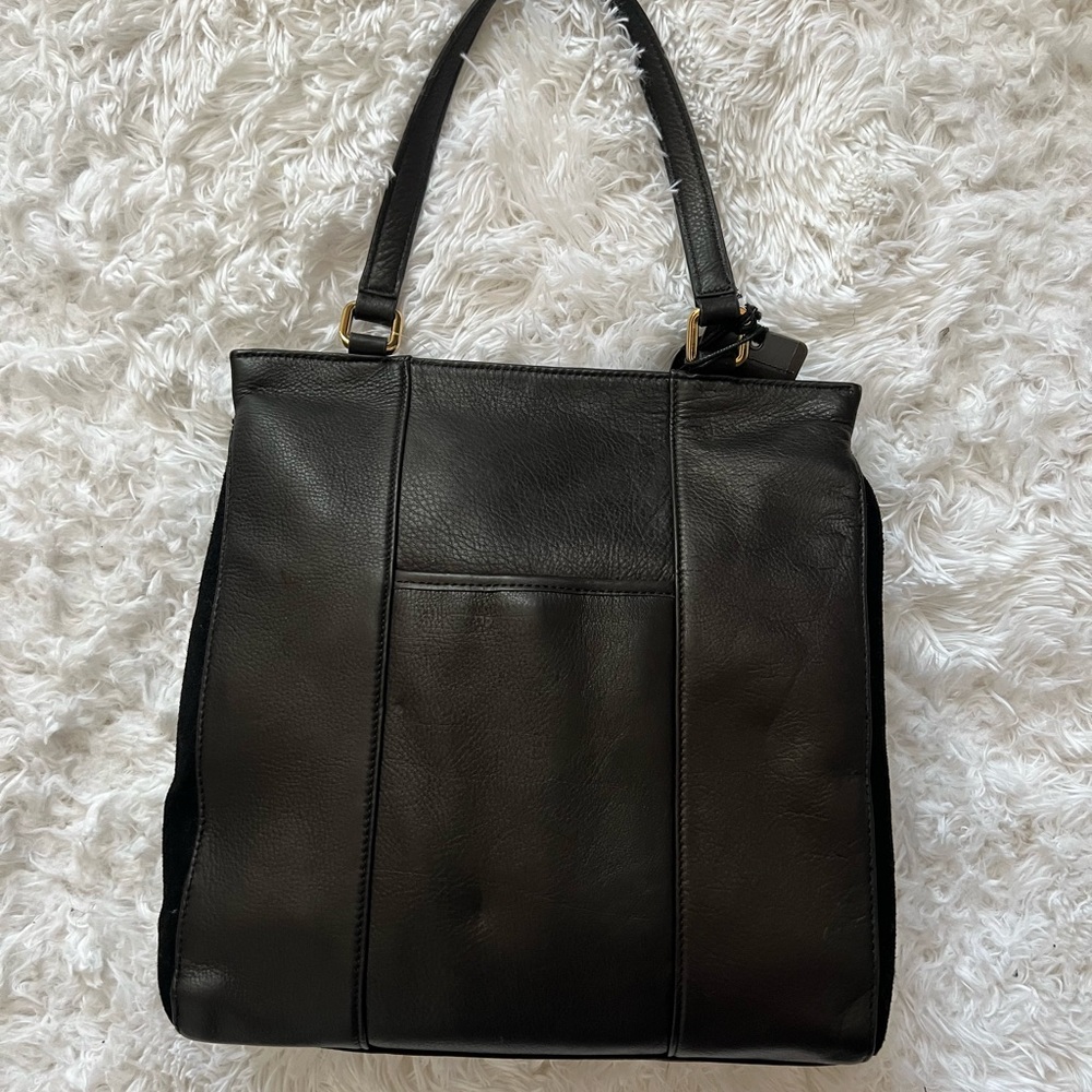 Black genuine leather purse